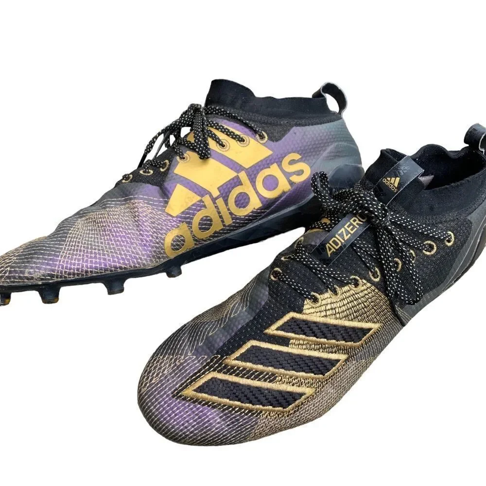 Adidas Adizero 8.0 Black Gold Metallic Football Cleats Men’s size 13
